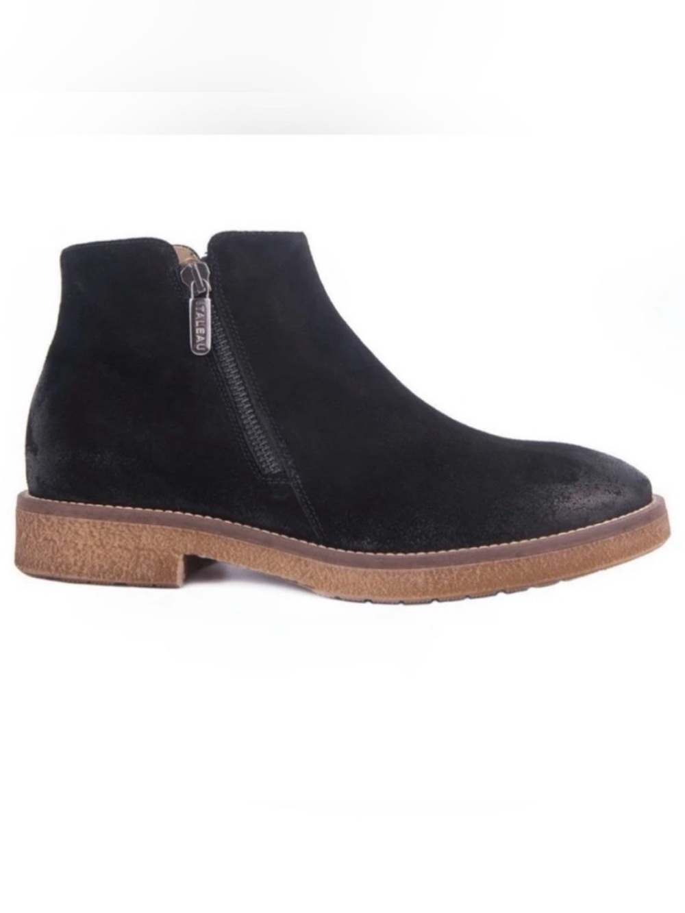 Italeau Foliana Classic Black Suede Ankle Boots with Side Zipper size 38
